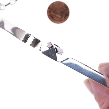 Doug Nava Taos/Apache Sterling silver multistone Channel inlay Necklace - Estate Fresh Austin