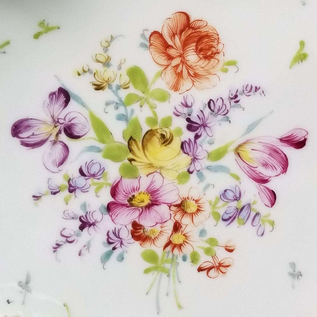 Dresden Pierced Floral Cake Plate Hand Painted Rosenthal 11 5/8" wide x 1.75" de - Estate Fresh Austin