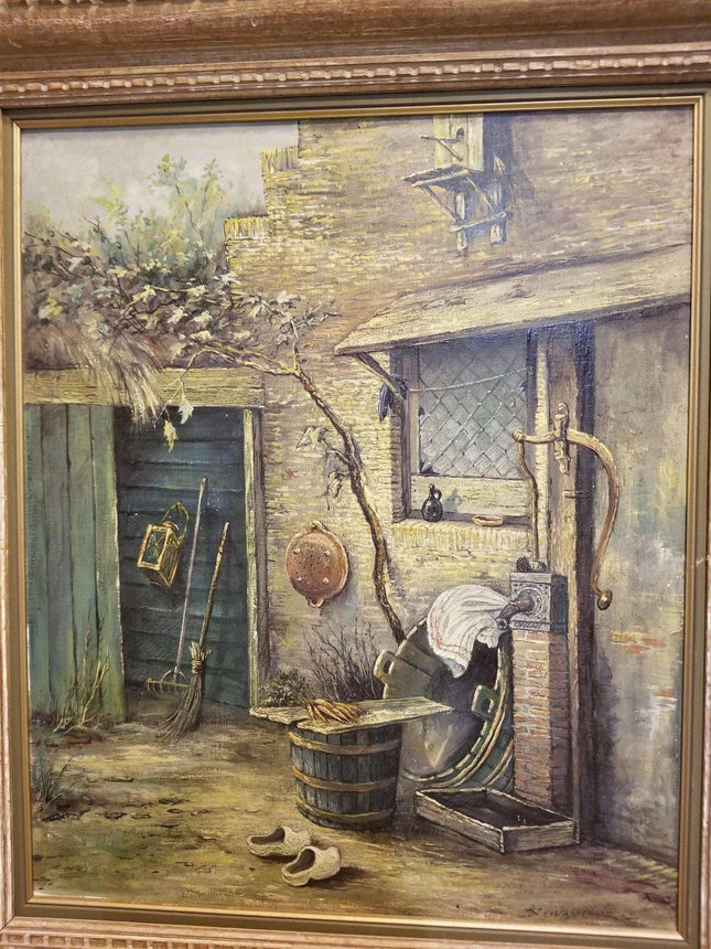 Dutch Country Painting J.C. Van Wassenaar Listed Artist 20.5" x 24" canvas - Estate Fresh Austin