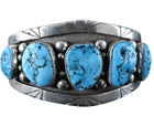 Eagle Boy Jemez Pueblo Sterling and Turquoise Cuff Bracelet - Estate Fresh Austin