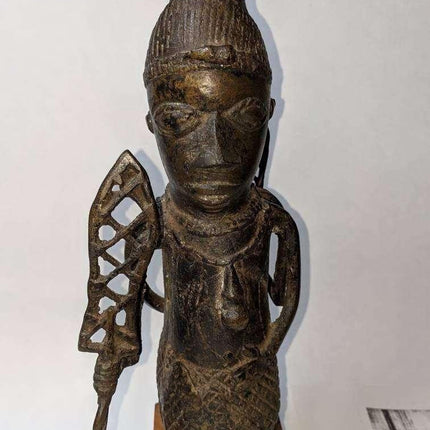 Early African Benin Kingdom Bronze Double Warrior Figure Nigeria Bini - Estate Fresh Austin