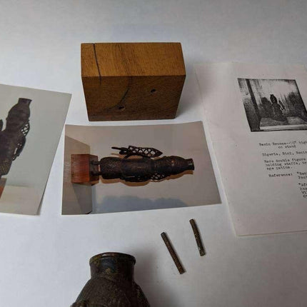 Early African Benin Kingdom Bronze Double Warrior Figure Nigeria Bini - Estate Fresh Austin