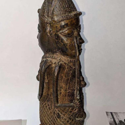 Early African Benin Kingdom Bronze Double Warrior Figure Nigeria Bini - Estate Fresh Austin