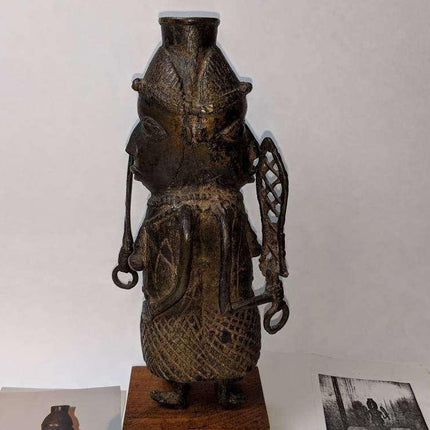 Early African Benin Kingdom Bronze Double Warrior Figure Nigeria Bini - Estate Fresh Austin