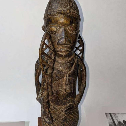 Early African Benin Kingdom Bronze Double Warrior Figure Nigeria Bini - Estate Fresh Austin