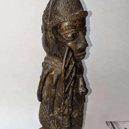 Early African Benin Kingdom Bronze Double Warrior Figure Nigeria Bini - Estate Fresh Austin