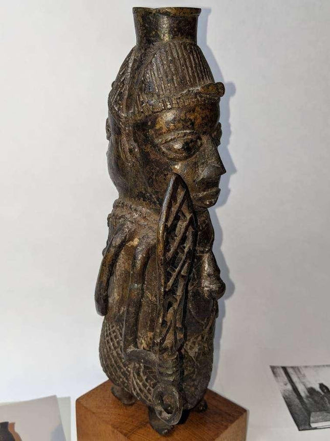 Early African Benin Kingdom Bronze Double Warrior Figure Nigeria Bini - Estate Fresh Austin