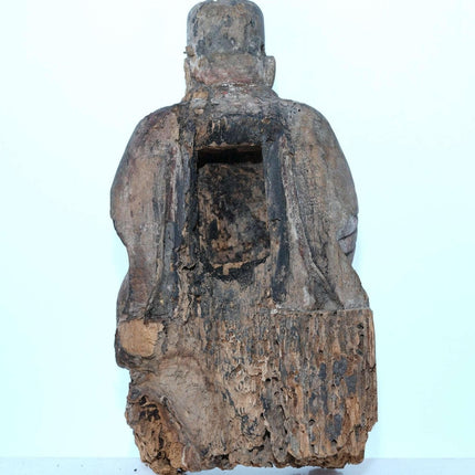 Early Chinese Carved wood temple figure - Estate Fresh Austin