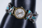 Early Ladies Zuni sterling multistone inlay watch with Automatic Hamilton watch - Estate Fresh Austin