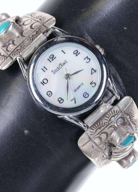 Early S Tabaha Ladies Navajo sterling watch band - Estate Fresh Austin