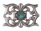 Early Tufa Cast Native American Turquoise/sterling belt buckle - Estate Fresh Austin