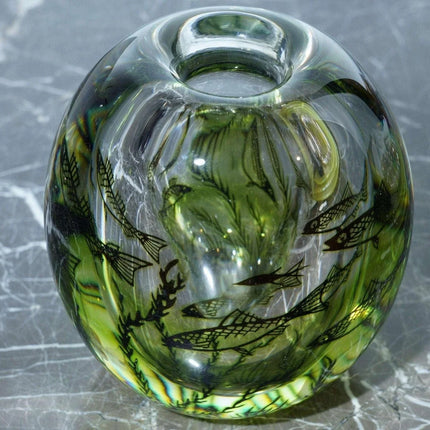 Edward Hald (1883-1980) for Orrefors, Graal Fish Vase 1963 Mid century Modern - Estate Fresh Austin
