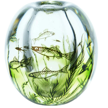 Edward Hald (1883-1980) for Orrefors, Graal Fish Vase 1963 Mid century Modern - Estate Fresh Austin