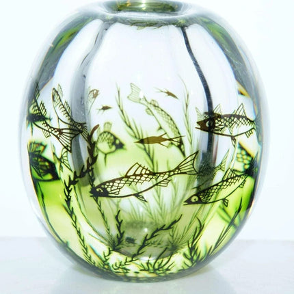 Edward Hald (1883-1980) for Orrefors, Graal Fish Vase 1963 Mid century Modern - Estate Fresh Austin