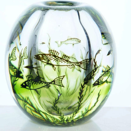 Edward Hald (1883-1980) for Orrefors, Graal Fish Vase 1963 Mid century Modern - Estate Fresh Austin