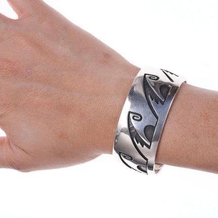 Eldon Kalemsa Siwingyumptewa Sr Hopi Overlay Bracelet - Estate Fresh Austin