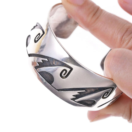 Eldon Kalemsa Siwingyumptewa Sr Hopi Overlay Bracelet - Estate Fresh Austin