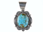 Ella Linkin Navajo Turquoise Sterling Stampwork pendant - Estate Fresh Austin