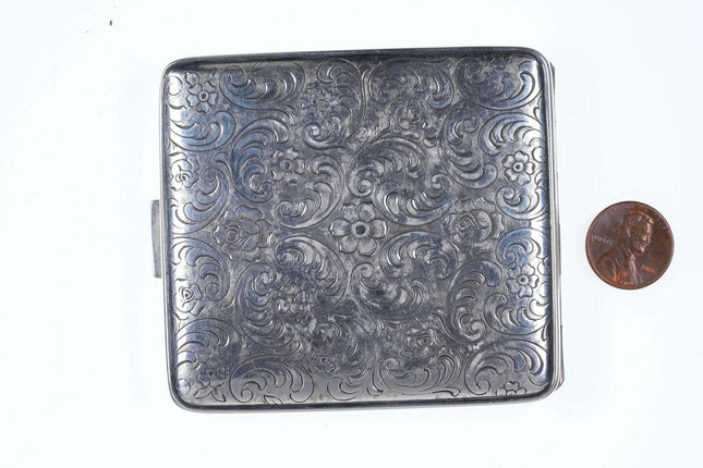 Engraved German Lutz & Weiss 835 silver case - Estate Fresh Austin