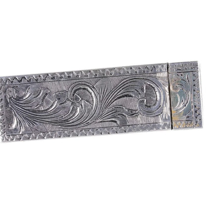 Engraved Italian 800 Silver Lipstick Case Vintage Holder w/ Mirror Compact w - Estate Fresh Austin