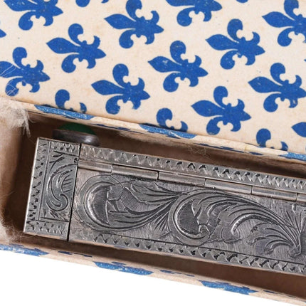 Engraved Italian 800 Silver Lipstick Case Vintage Holder w/ Mirror Compact w - Estate Fresh Austin