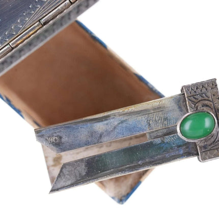 Engraved Italian 800 Silver Lipstick Case Vintage Holder w/ Mirror Compact w - Estate Fresh Austin