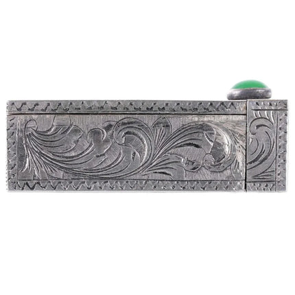 Engraved Italian 800 Silver Lipstick Case Vintage Holder w/ Mirror Compact w - Estate Fresh Austin