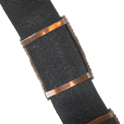 Ernest Roy Begay Navajo Heavy stamped sterling and turquoise concho belt - Estate Fresh Austin