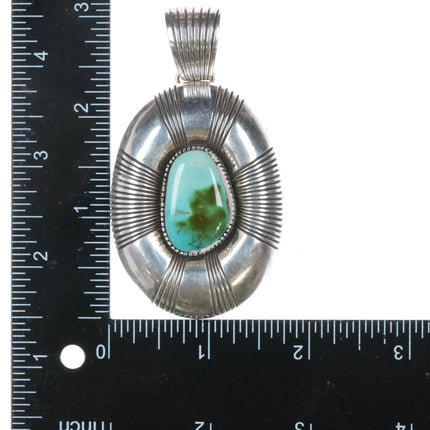 Ernest Thomas Bilagody Navajo sterling Royston turquoise pendant - Estate Fresh Austin