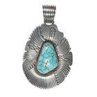 Ernest Thomas Bilagody Navajo sterling spiderweb turquoise pendant - Estate Fresh Austin