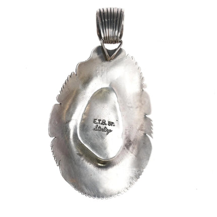 Ernest Thomas Bilagody Navajo sterling spiderweb turquoise pendant - Estate Fresh Austin