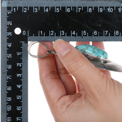 Ernest Thomas Bilagody Navajo sterling spiderweb turquoise pendant - Estate Fresh Austin