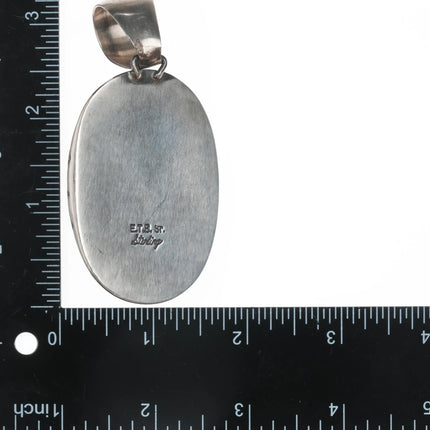 Ernest Thomas Bilagody Sr Navajo Large sterling pendant w/ high grade turquoise - Estate Fresh Austin
