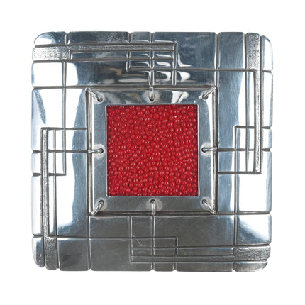 Ernest Thomas Bilagody Sr Navajo Sterling and Stingray skin belt buckle - Estate Fresh Austin