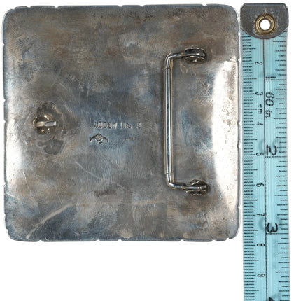 Ernest Thomas Bilagody Sr Navajo Sterling and Stingray skin belt buckle - Estate Fresh Austin