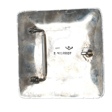 Ernest Thomas Bilagody Sr Navajo Sterling and Stingray skin belt buckle - Estate Fresh Austin