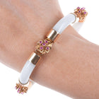 Estate 14K Chinese White Jade Pink Rubies Bracelet - Estate Fresh Austin