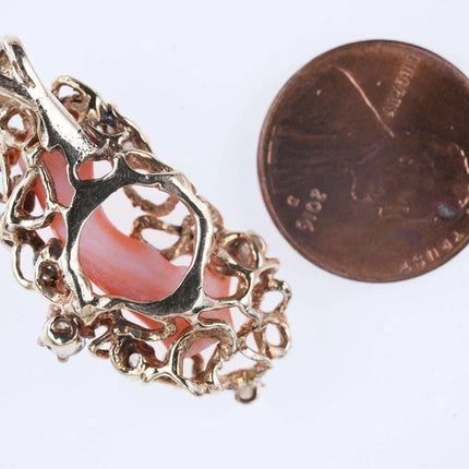 Estate 14k/Diamond/branch coral pendant - Estate Fresh Austin