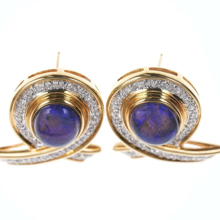 Estate 18k Black Opal Diamond earrings - Estate Fresh Austin