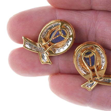 Estate 18k Black Opal Diamond earrings - Estate Fresh Austin