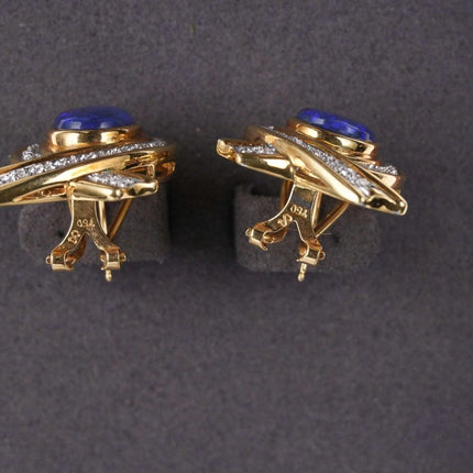 Estate 18k Black Opal Diamond earrings - Estate Fresh Austin