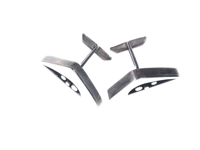 Everett MacDonald (1924-1991) CA Modernist Sterling abstract cufflinks - Estate Fresh Austin