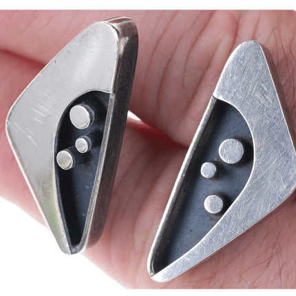 Everett MacDonald (1924-1991) CA Modernist Sterling abstract cufflinks - Estate Fresh Austin