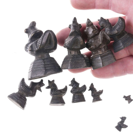 Extensive Antique Burmese Bronze opium weight set df - Estate Fresh Austin