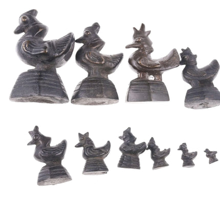 Extensive Antique Burmese Bronze opium weight set df - Estate Fresh Austin