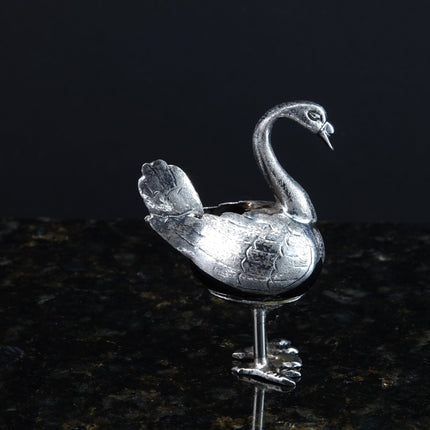 Mexican Plateado Silver Wobbling flamingo on Onyx ball