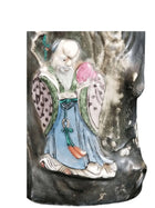 Famille Rose Chinese Export Wall Vase Figural with Longevity Shou 19th centu - Estate Fresh Austin