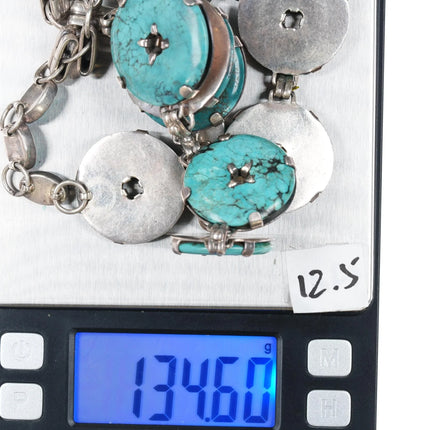 Federico Jimenez sterling turquoise discs necklace - Estate Fresh Austin