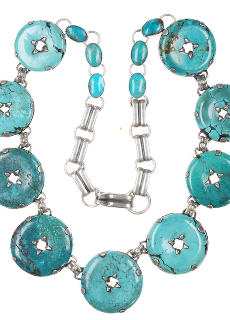 Federico Jimenez sterling turquoise discs necklace - Estate Fresh Austin