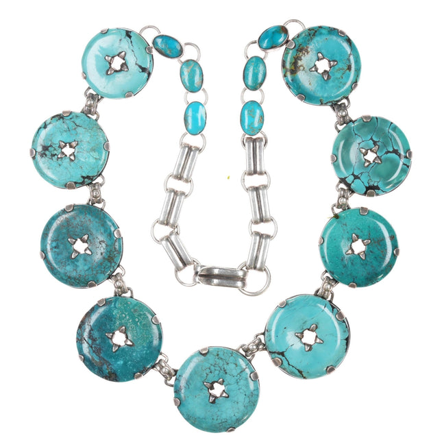 Federico Jimenez sterling turquoise discs necklace - Estate Fresh Austin